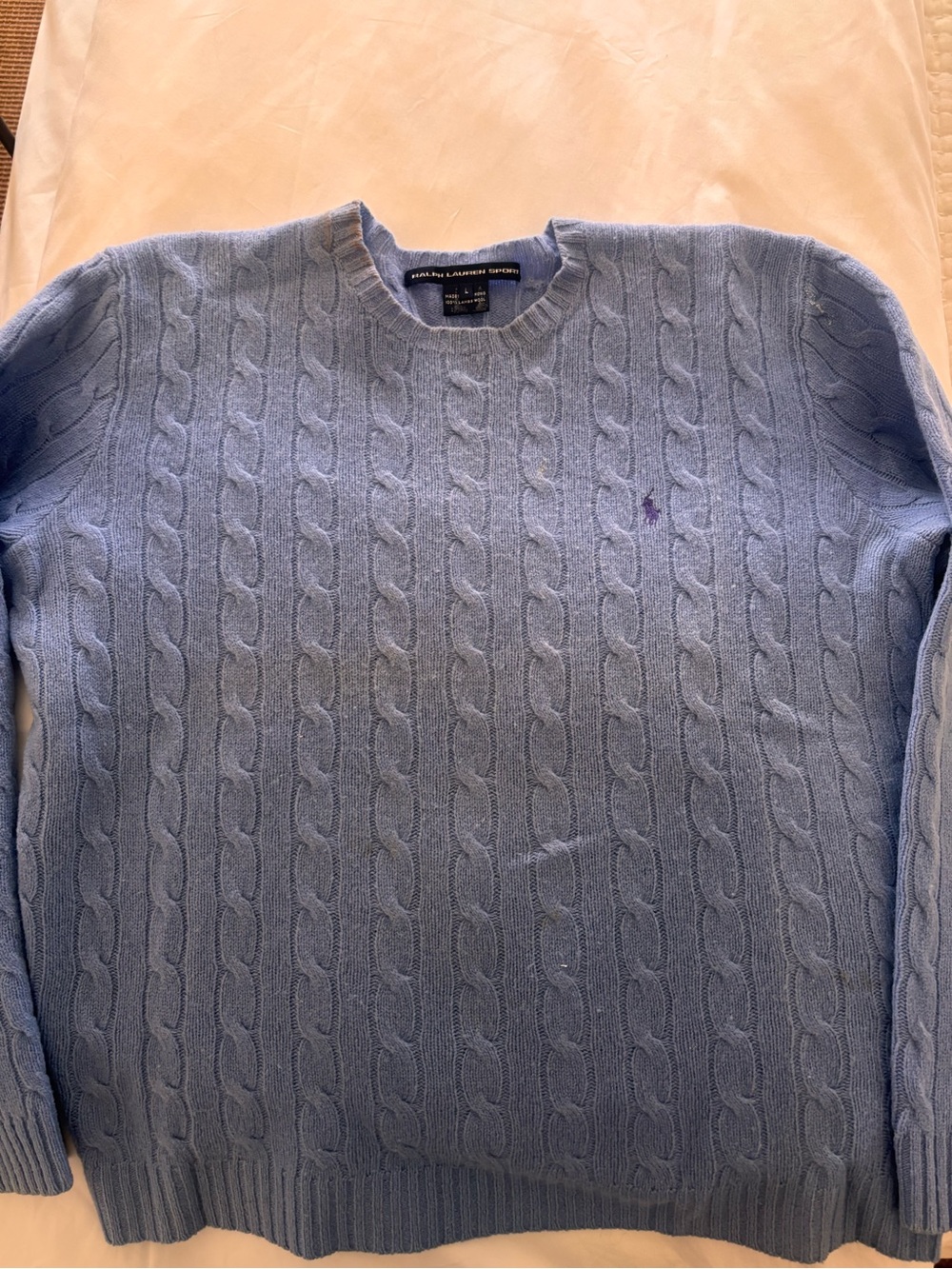 Ralph Lauren women’s Blue Cable-Knit lambswool Sweater - PREPPY - TRAD
